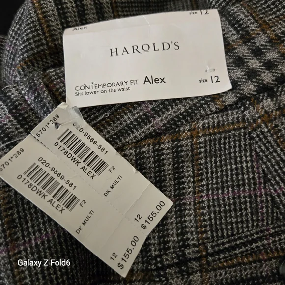 Harold’s Women’s‎ Wool Plaid Pants Size 12 NWT Contemporary Fit Alex Flawed - Picture 4 of 10